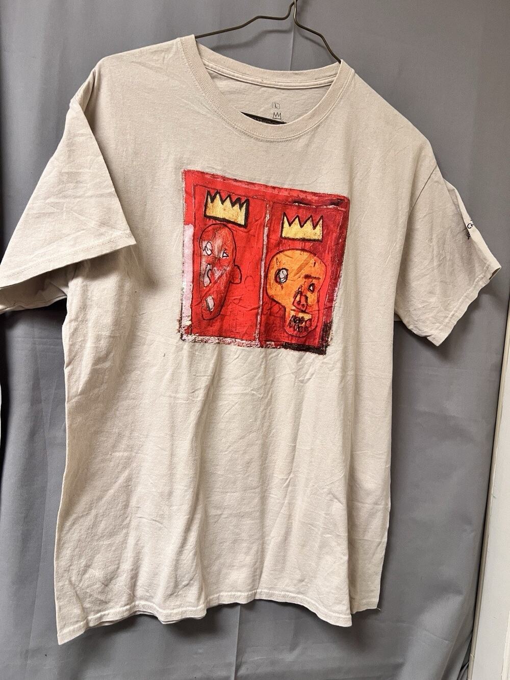 Jean-Michel Basquiat "Red Kings Artwork T-Shirt Size Large Y2K Vintage BR2153